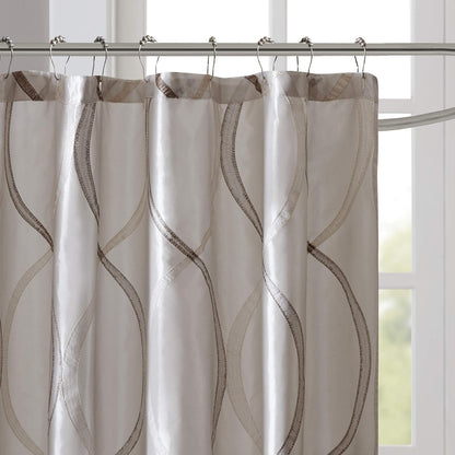 Madison Park MP70-1915 Shower Curtain, Ivory
