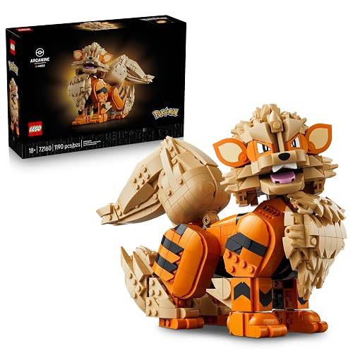 LEGO Pokémon Arcanine – Construye una Detallada Figura Articulada para Exhibirla como Decoración Pokémon – Regalo Coleccionable de Videojuego para Adultos – 72160
