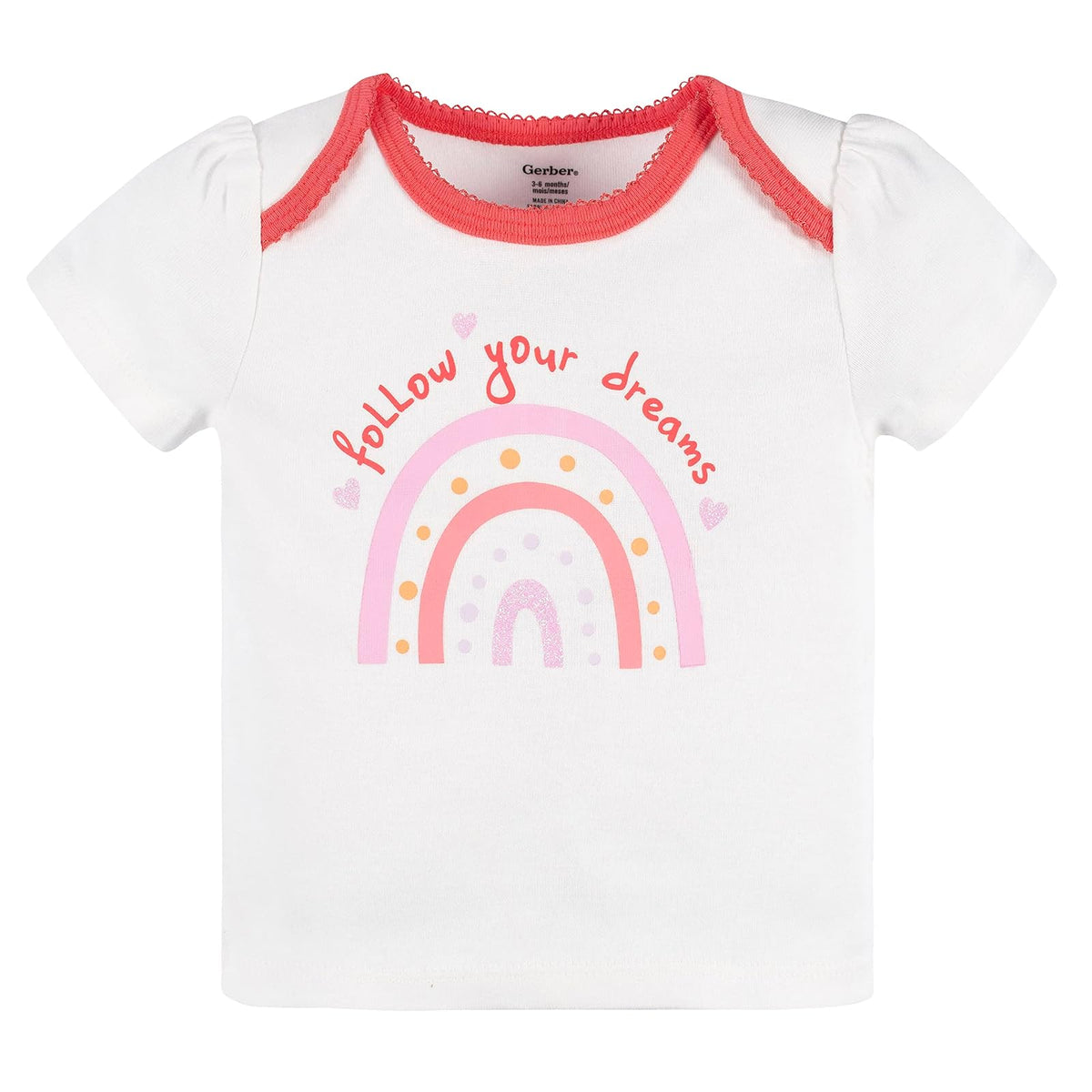 Gerber Estampado Set 4 Piezas: 2 Playeras, Falda y Legging para Bebé-Niñas