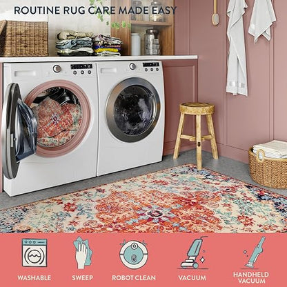 Lahome Bohemian Floral Sock on Runner Carpet Alfombra de baño Lavandería 2x4 Lavandería Hallyway Runner Tapete de baño de Lana Imitación Antideslizante Alfombra de Piso bajo para Cocina Baño Entrada