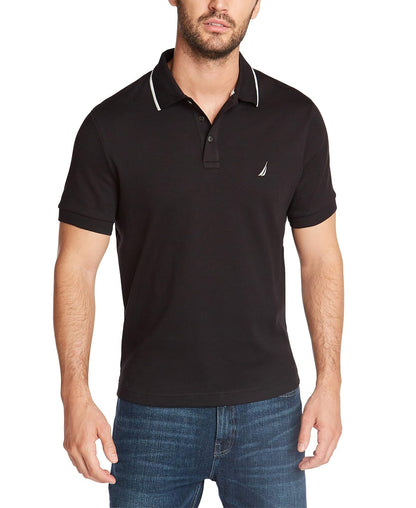 Nautica Polo de Manga Corta Ajuste Clásico para Hombre - True black - CH