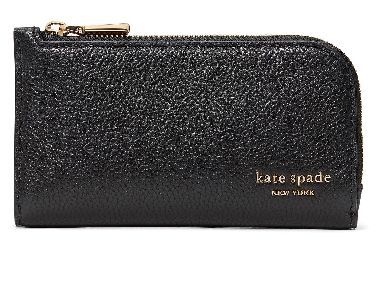 Kate Spade New York Devin - portafolios pequeña de piel de guijarros para mujer, Negro, Talla unica