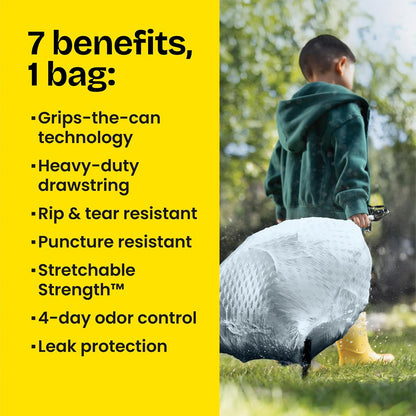 Glad OdorShield Tall Kitchen Drawstring Trash Bags, Fresh Clean, 13 Gallon, 80 Count