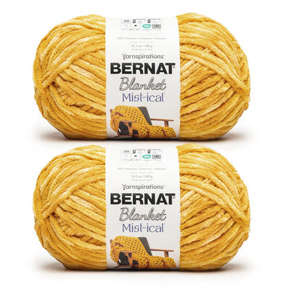 Bernat Blanket Mist-ical Estambre Jumbo Efecto Mármol, Azul Tormenta - Sunshine
