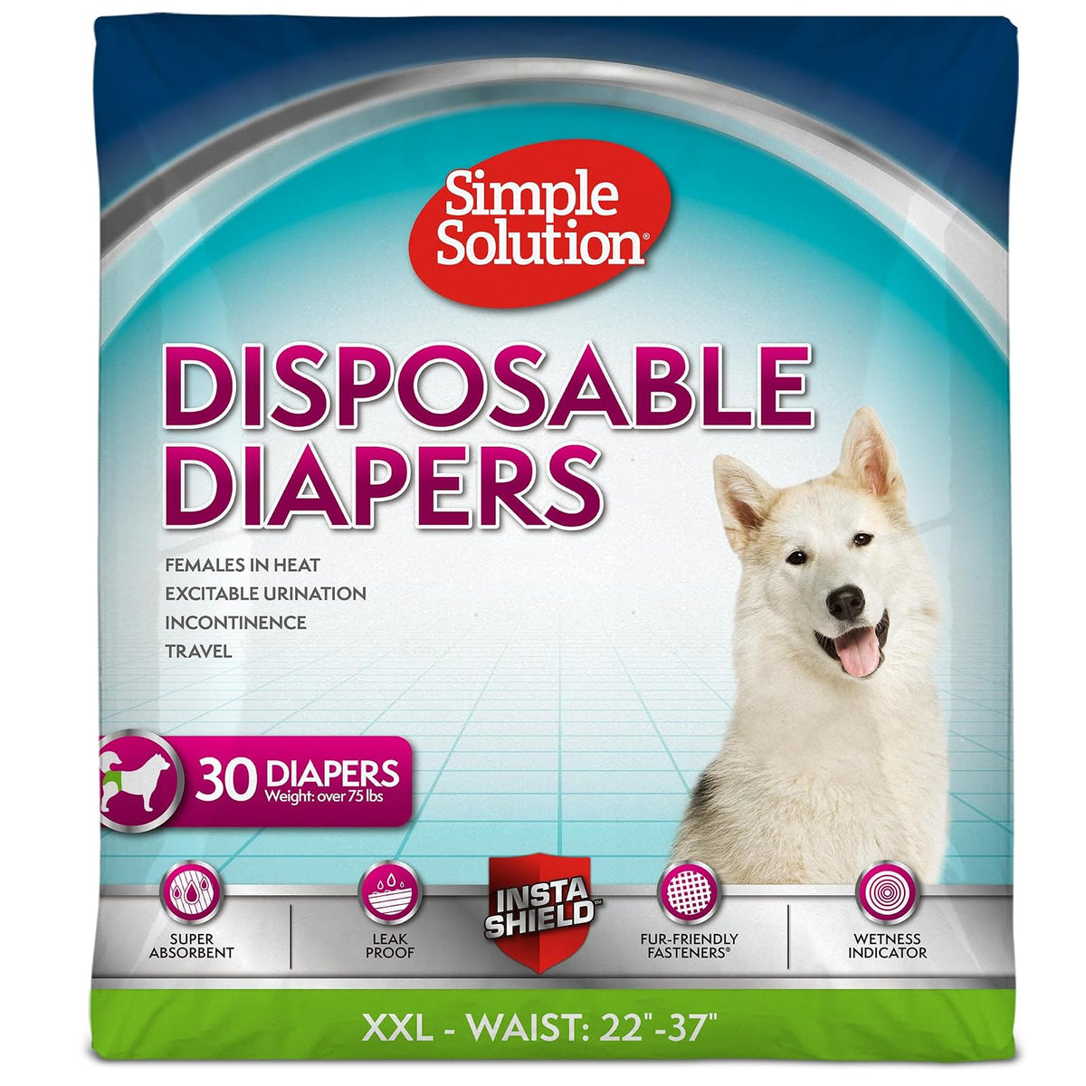 Simple Solution Pañales Desechables para Perro Hembra - XXL - 30 unidades