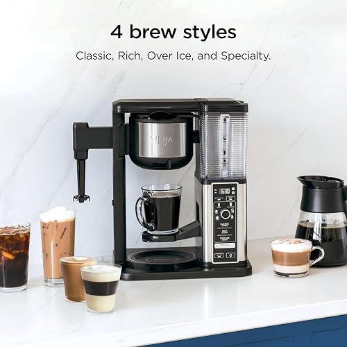 Ninja Cafetera de Especialidad 10 Tazas Capuchino y Latte CM401 | Concentrado para Lattes y Capuchinos | 4 Modos de Preparación | Opción Jarra o Vaso Individual