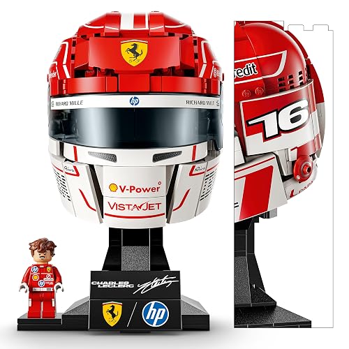Lego Editions Scuderia Ferrari HP: Casco de Charles Leclerc – Decoración y Artículo de Colección de F1 – Set para Construir y Exhibir – Casco Lego con Minifigura – 43014