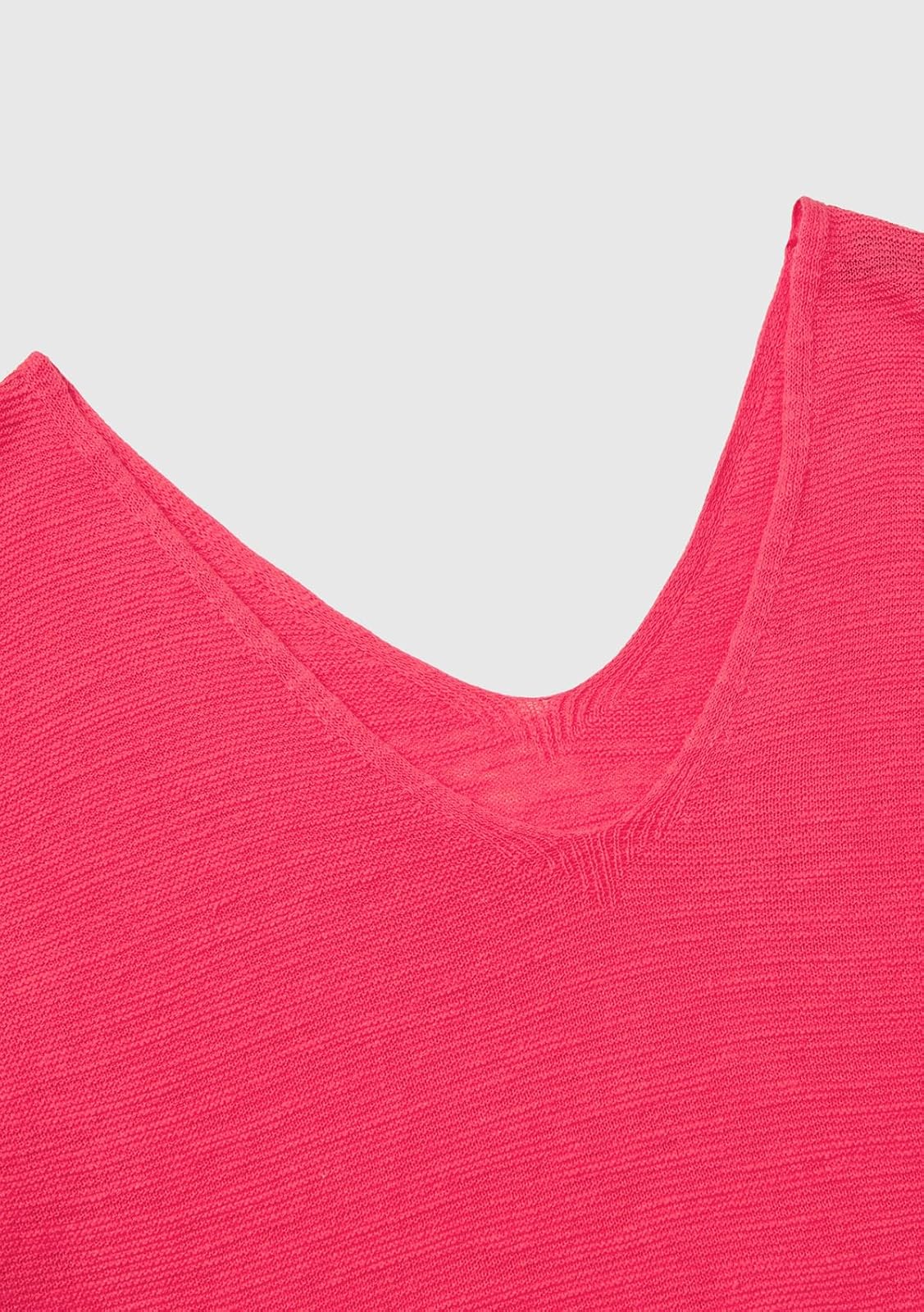 United Colors of Benetton Blusa de Punto, Escote V, Manga 3/4 Hombro caído, Corte Regular 70% algodón y 30% Lino para Mujer