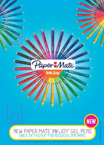 Paper Mate Inkjoy Gel Pen, Fine Point, Box of 12, Black (1951720)