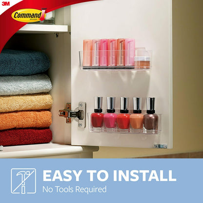 Command - Cesta mediana con capacidad para hasta 2 libras, 7.5 x 2.1 x 2.1 pulgadas, 1 cesta con 4 tiras de comando, organización sin daños para montaje en pared en gabinete, cocina, despensa, clóset