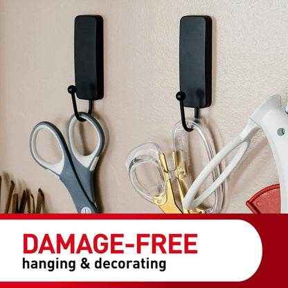Command Ganchos de Pared Decorativos Medianos, 2 Ganchos Negros y 4 Tiras de Comando