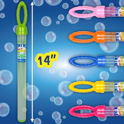 Maxx Bubbles - Paquete de 24 varitas de Burbujas a Granel de 14.6 Pulgadas para Juguete de Verano, Uso en Actividades al Aire última intervensión/Interiores, Suministros de Fiesta para niños, 2