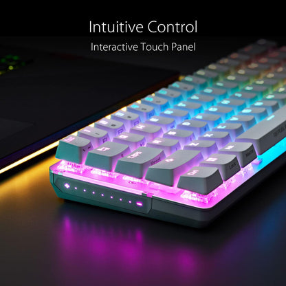 ASUS ROG Falchion Ace Teclado Mecánico Teclas PBT para FPS MOBA y Esports | Teclado mecánico 65% alámbrico USB-C, switches ROG NX Red lineales prelubricados, teclas PBT, panel táctil, RGB por tecla