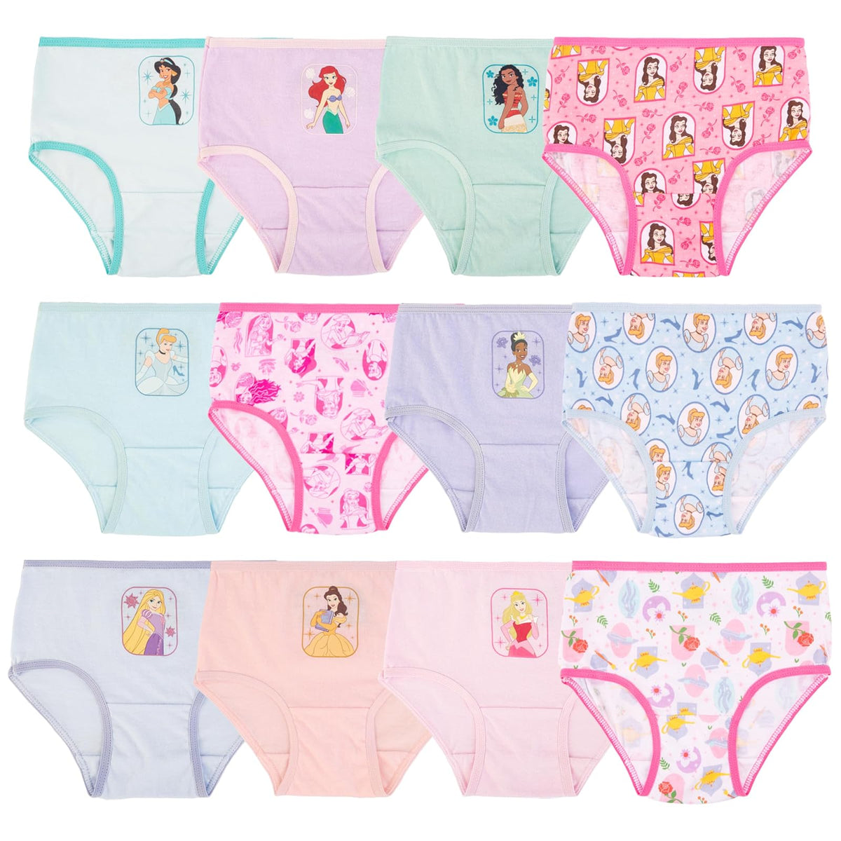 Disney Girls Princess Exclusive 12 Days of Surprise Unboxing Bragas perfectas para Regalar o Entrenar al baño en 2/3T, 4T, 6, 8