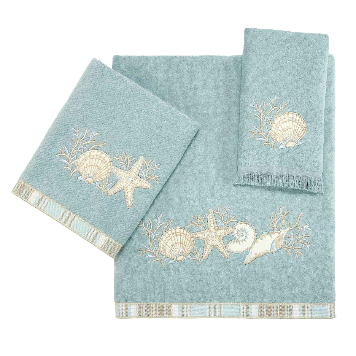 Avanti Linens Conchas de Arena de Mano, Mediano, Mineral, 019682MIN | 100% algodón, suave y absorbente, de secado rápido, lavable a máquina, esencial para el baño diario