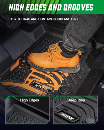VIWIK Alfombrillas para Camry 2012-2017, protección para Todo Tipo de Clima, Juego Completo de Forros Personalizados Incluye 1ª y 2ª Fila Delantera y Trasera de Color Negro