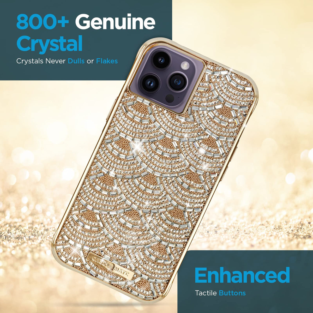 Case-Mate iPhone 14 Pro MAX Case - Chandelier [10FT Drop Protection] [Wireless Charging Compatible] Luxury Bling Glitter Cover with Dazzling Inset Crystals for iPhone 14 Pro MAX 6.7", Slim