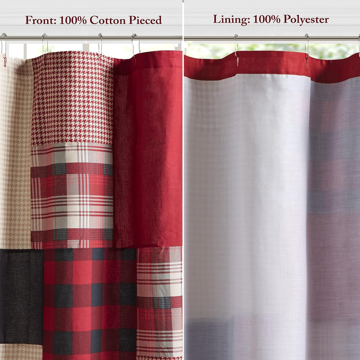 Woolrich Sunset - Cortina de Ducha de algodón para baño, 72 x 72 Pulgadas, Color Rojo