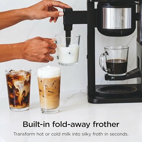 Ninja Cafetera de Especialidad 10 Tazas Capuchino y Latte CM401 | Concentrado para Lattes y Capuchinos | 4 Modos de Preparación | Opción Jarra o Vaso Individual