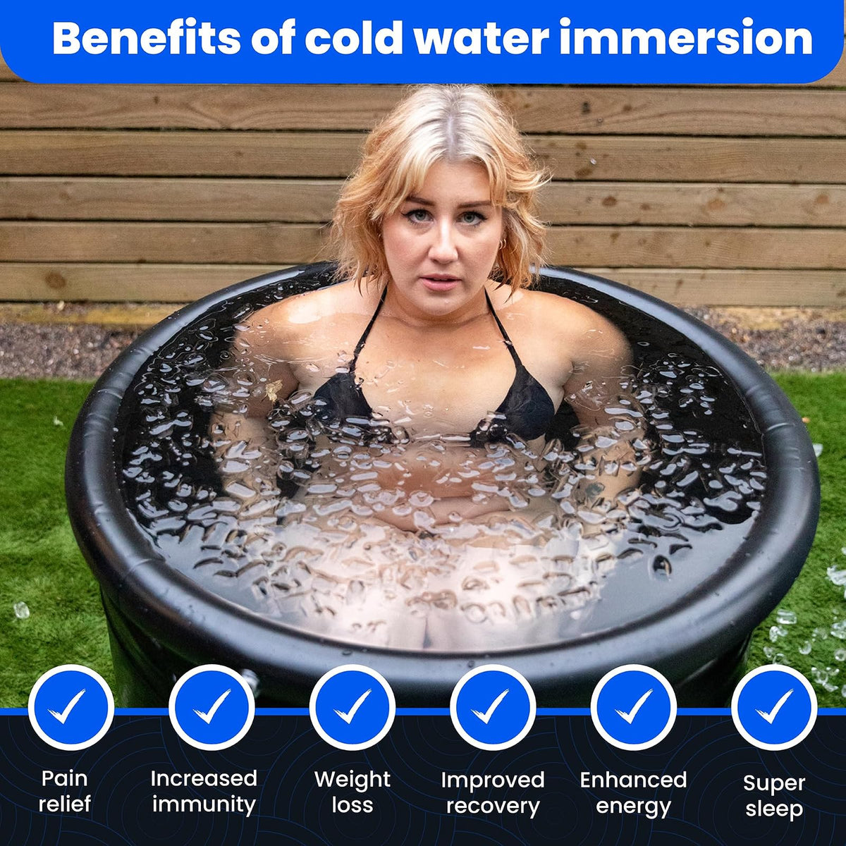 The Cold Pod - tina de hielo para atletas con funda: tina de inmersión fría de 88 galones para recuperación, piscina de baño de hielo portátil de múltiples capas