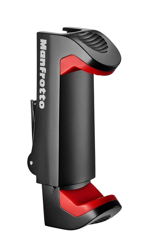 Manfrotto - Abrazadera Universal para Smartphone, versión Pro (MCPIXI), para Mini trípode, trípode de Mesa, trípode Compacto, vlogging, Negro