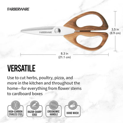 Farberware 5221282 All Purpose Shear, Pecan Wood Handles