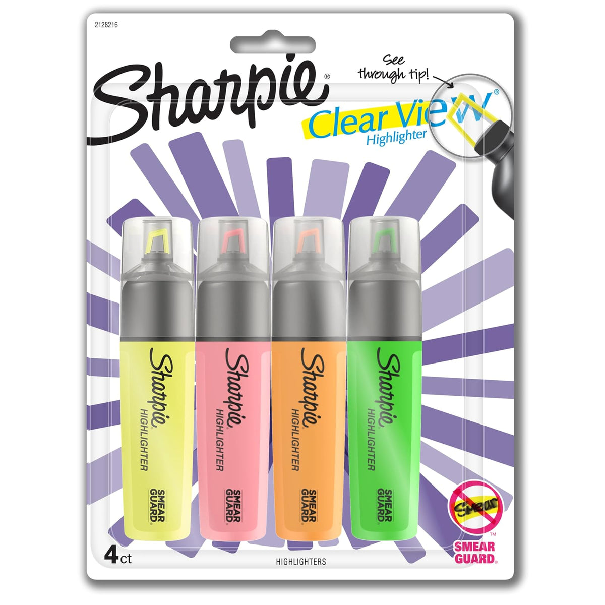 Sharpie Resaltador Estilo Tanque Punta de Cincel Amarillo, Caja 12 - 4 Count (Pack of 1) - amarillo, rosa, naranja y verde. - empaque estándar