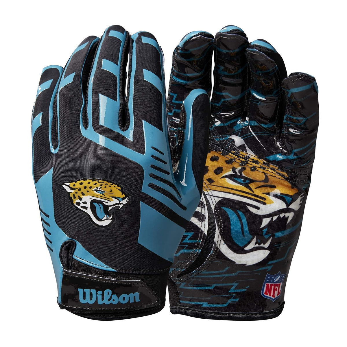 Wilson NFL Guantes Receptores de Fútbol Americano - Jaguares de Jacksonville - Adulto