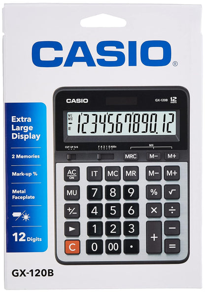 Casio GX-120B-W-DC Calculadora de Escritorio, Color Gris