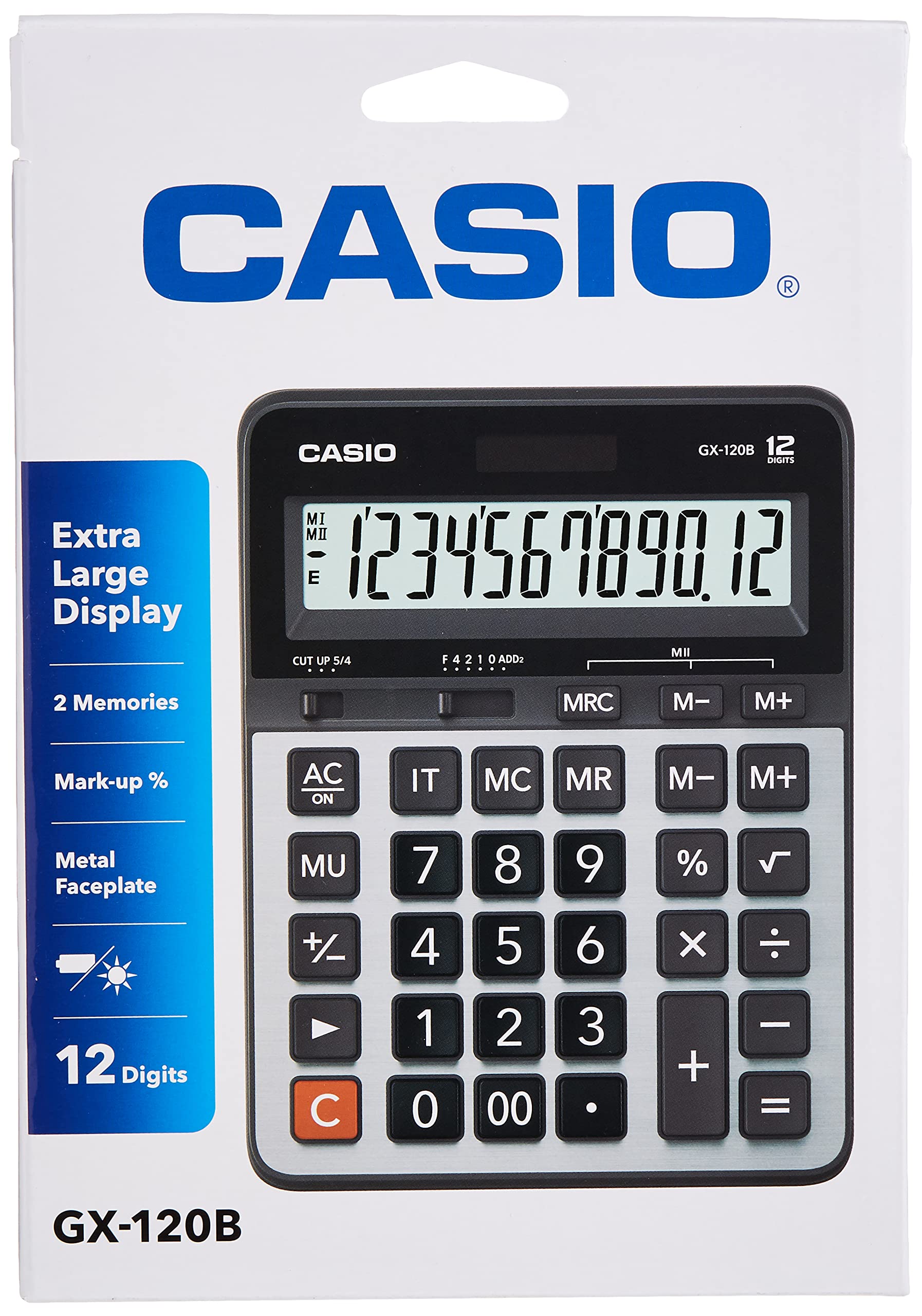 Casio GX-120B-W-DC Calculadora de Escritorio, Color Gris