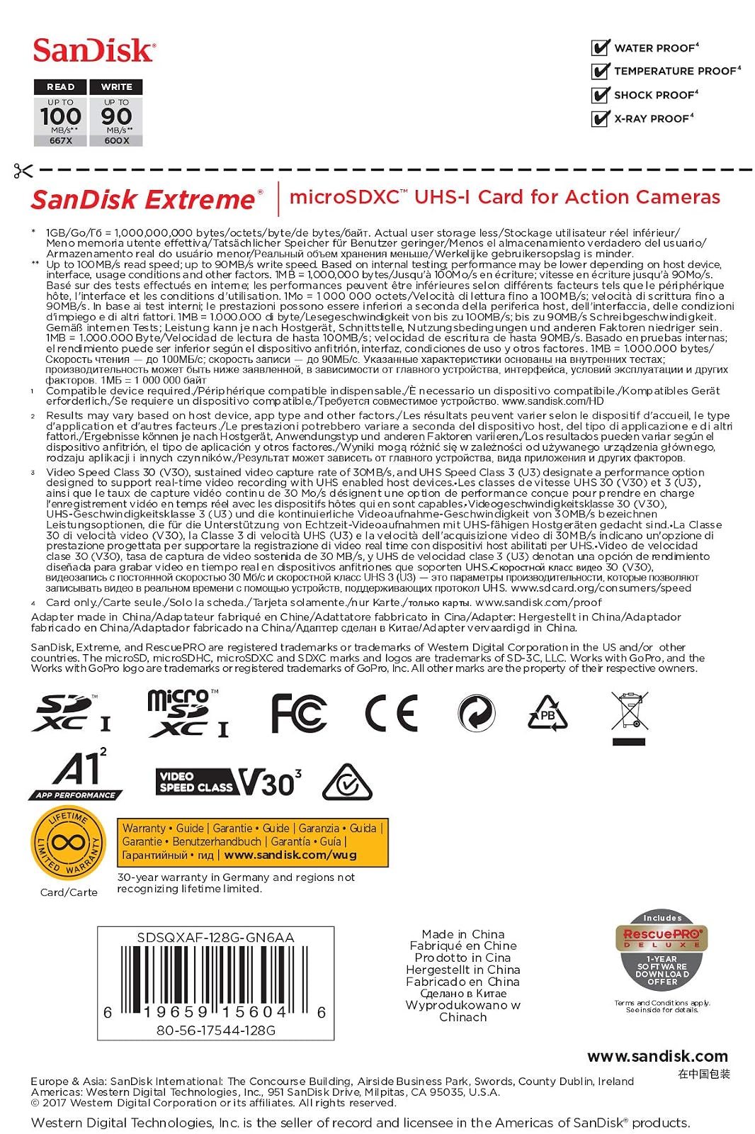 Sandisk Tarjeta de memoria 128 GB, MicroSDXC