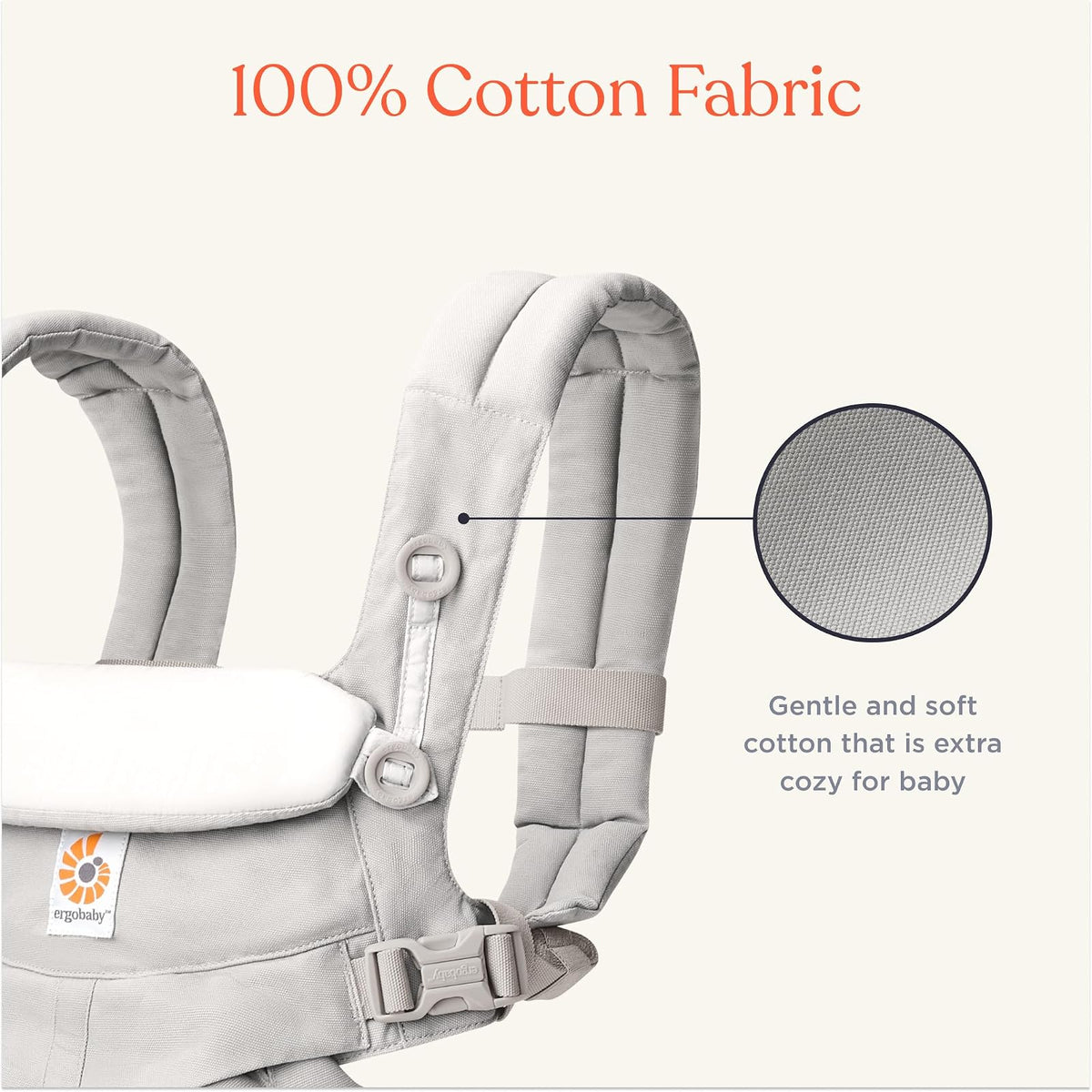 SNUNGPHIR Ergobaby Omni 360 All-Position Baby Carrier for Newborn to Toddler with Lumbar Support (7-45 Pounds), Pearl Grey