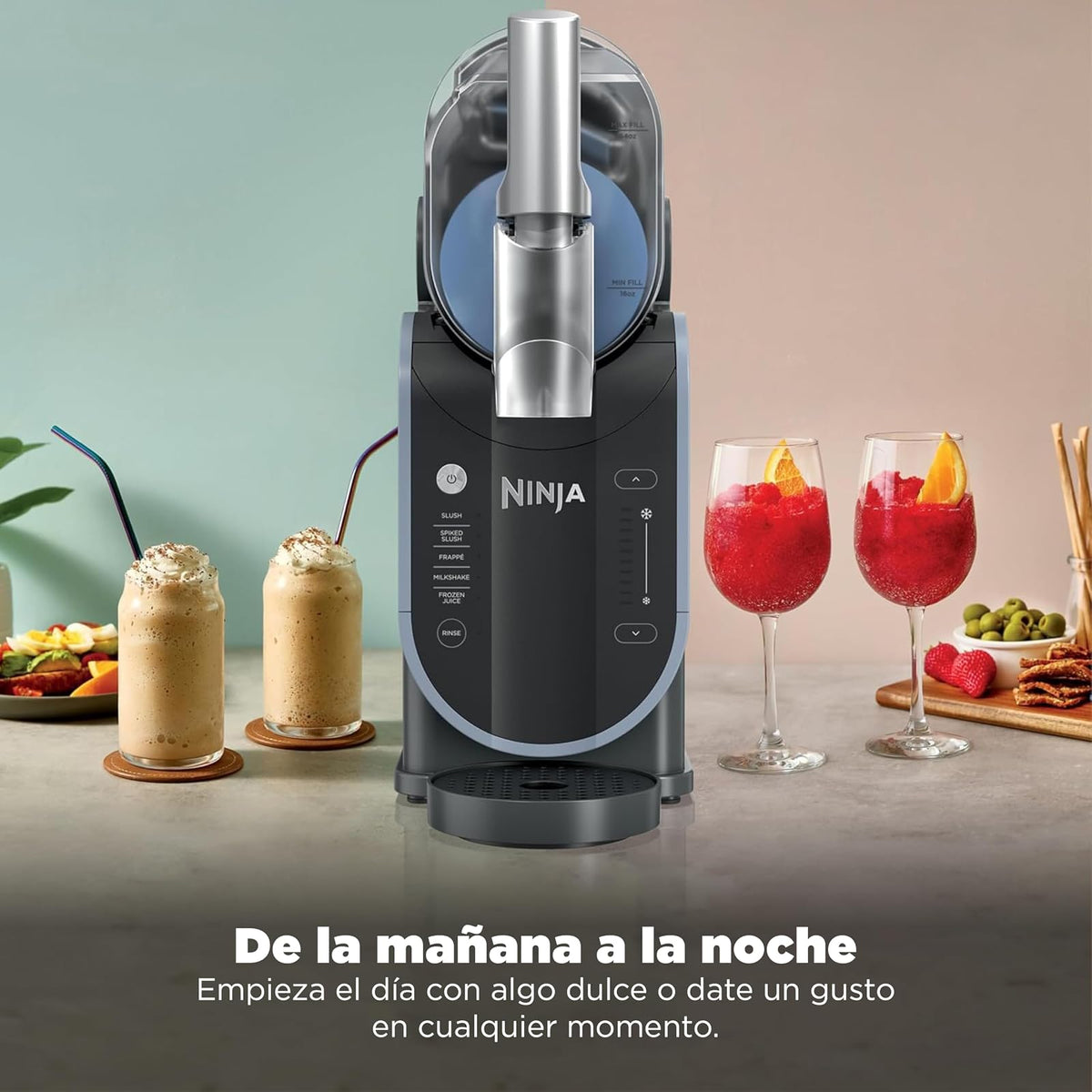 Ninja SLUSHi RapidChill Bebidas y Granizados 2.6L 5 Programas FS301LAA | RapidChill: sin Hielo, Congela en 60 Min | 7+ Porciones | Congelado Hasta 12 Hrs | Limpieza Fácil, Piezas Lavavajillas