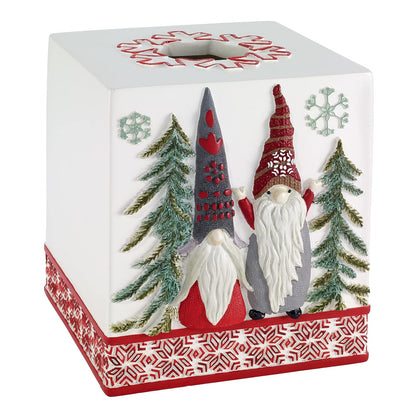 Avanti Linens - Funda para Caja de pañuelos, Elementos Esenciales de baño de Resina, Decoraciones de Navidad Ideales (colección de gnomos de Navidad)