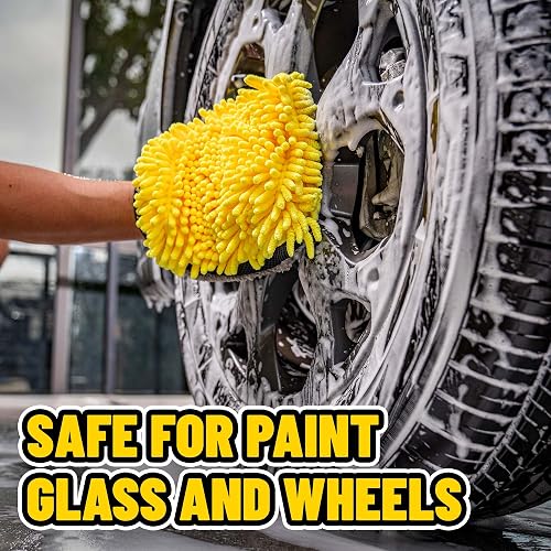 Chemical Guys Manopla de Lavado de Microfibra Premium de Tres direcciones, Ideal para Automóviles, Camiones, todoterrenos, vehículos recreativos y más, Amarillo