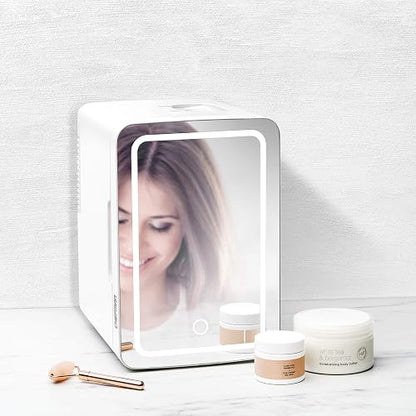 Mini Refrigerador con Espejo, Capacidad 4 Litros, Color Blanco, Modelo RJ48-6-ML