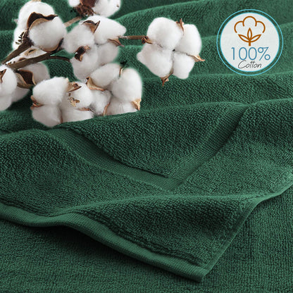 Hearth & Harbor - Toallas de Lujo 100% algodón Hilado en Anillo, Ultra Suaves y Altamente absorbentes, Toallas de baño, tapete de Piso, Color Verde Cazador