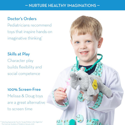 Melissa & Doug Disfraz de Médico para Juego Imaginativo, Juego de Simulación (8 Piezas, 3-6 Años)