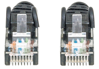 Intellinet - Cable Patch UTP Cat 6 Negro, Longitud de 3 m, 100% Cobre, con contactos chapados en Oro, con Botas de Seguridad, flexibilidad sin deformaciones, Color Negro