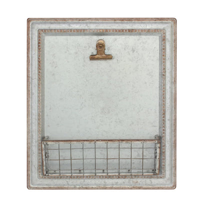 Stonebriar - Decoración de pared de metal galvanizado con cesta, 15.2 x 13.2 pulgadas, color gris