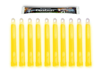 Cyalume - Bombillas químicas ChemLight de grado militar, amarillas, 6 pulgadas de largo, 12 horas de duración (paquete de 10)