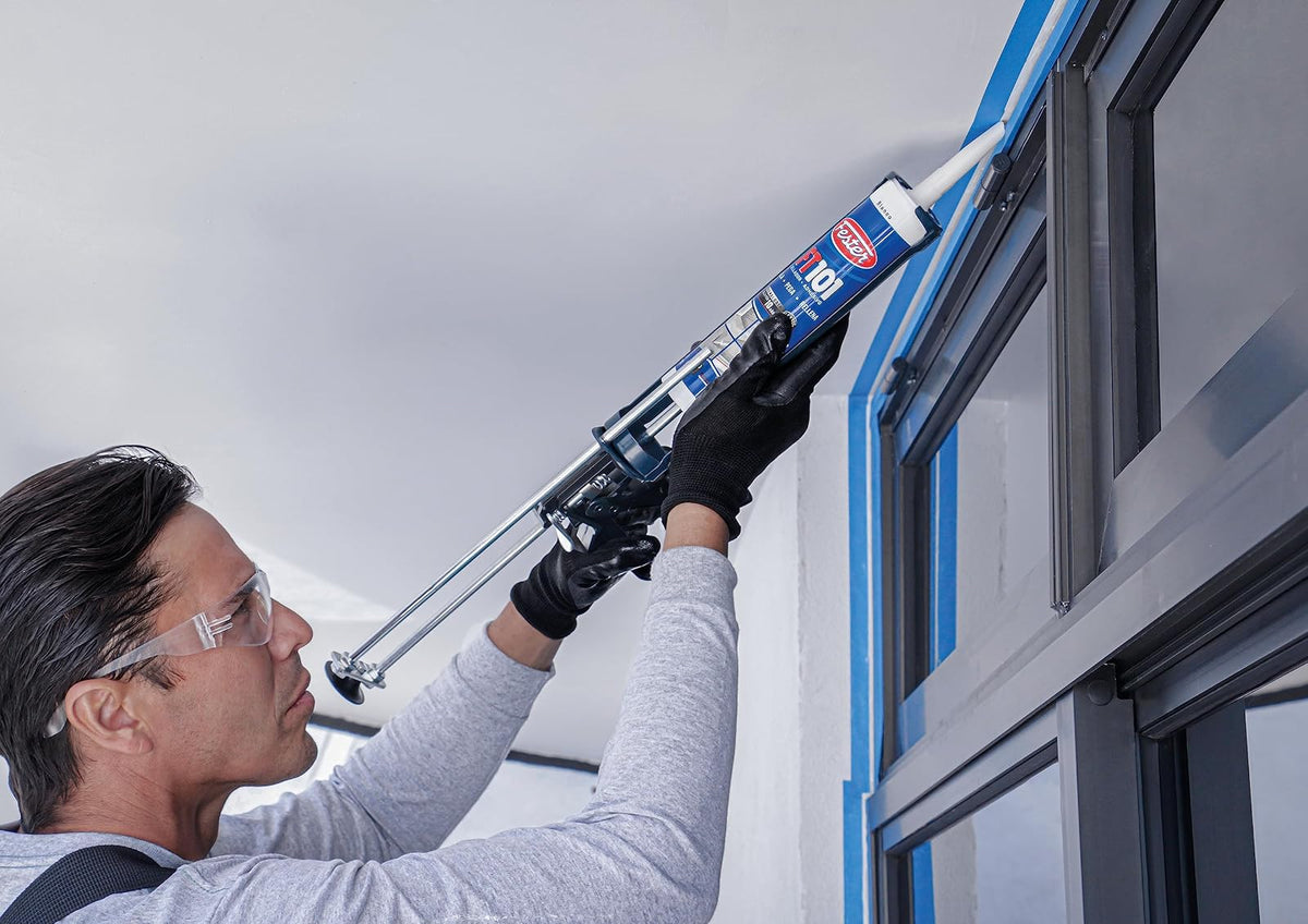 Fester Sellador y Adhesivo para Construcción FT-101, 280ml, Elástico y Multiusos para Todos los Materiales y Climas con Resistencia al Exterior, Fácil de Aplicar, No Tóxico, Gris