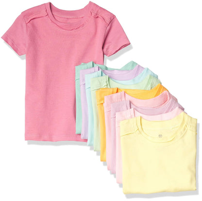 HonestBaby 10-Pack Short Sleeve T-Shirts 100% Organic Cotton Baby, Toddler, Little Kids, Boys, Girls, Unisex Conjunto de Camiseta para bebés y niños pequeños bebés Unisex