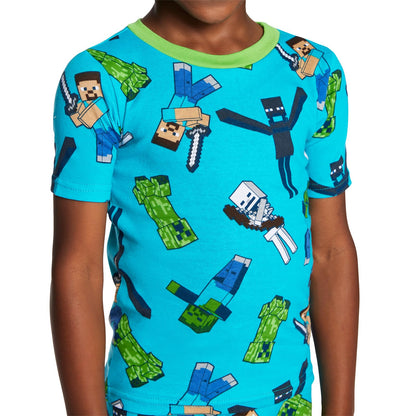 Minecraft - Conjunto de Pijama de algodón de 6 Piezas para niño, Suave y Lindo para niños