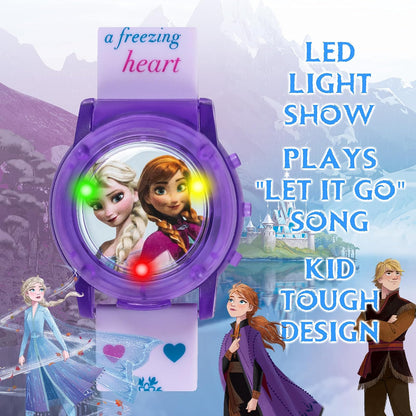 Accutime Disney Frozen - Reloj de pulsera de cuarzo digital LCD con correa, regalo económico y regalo de fiesta para niños, niñas, adultos de todas las edades