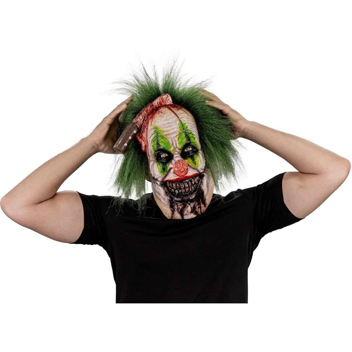 Ghoulish Productions Máscara De Látex Maurice Gluttonous Clown, Accesorio Cosplay Payaso Glotón, Disfraz Aterrador para Halloween y Fiestas Temáticas, Cosplay Bufón Creepy, Diseño Artesanal