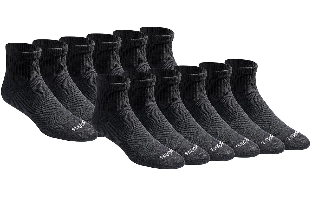 Dickies Calcetines Dri-Tech Control de Humedad para Hombre - G - Negro Sólido (12 Pares)
