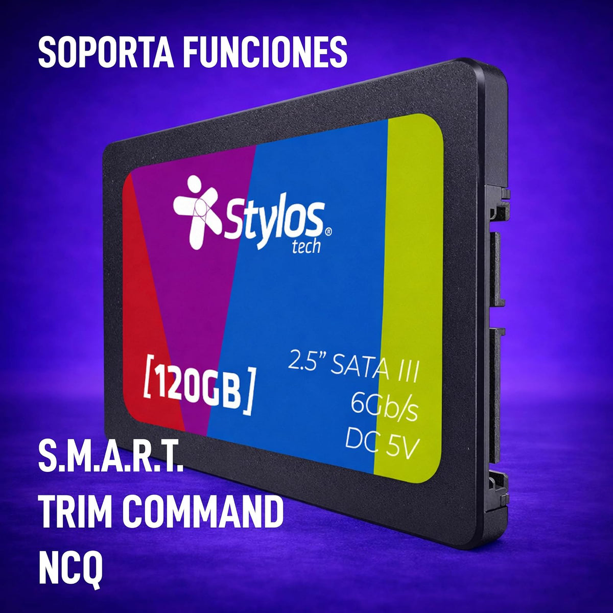 Disco SSD 120GB 2.5 SATA III Negro para PC Stylostech