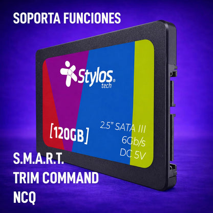 Disco SSD 120GB 2.5 SATA III Negro para PC Stylostech