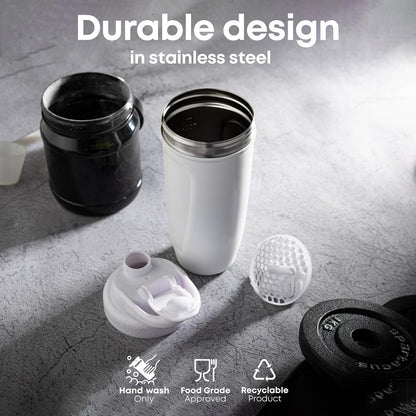 SmartShake Reforce Acero Inoxidable DC Comics, Batman, 900ml, Botella Mezcladora de Proteínas, Libre de BPA
